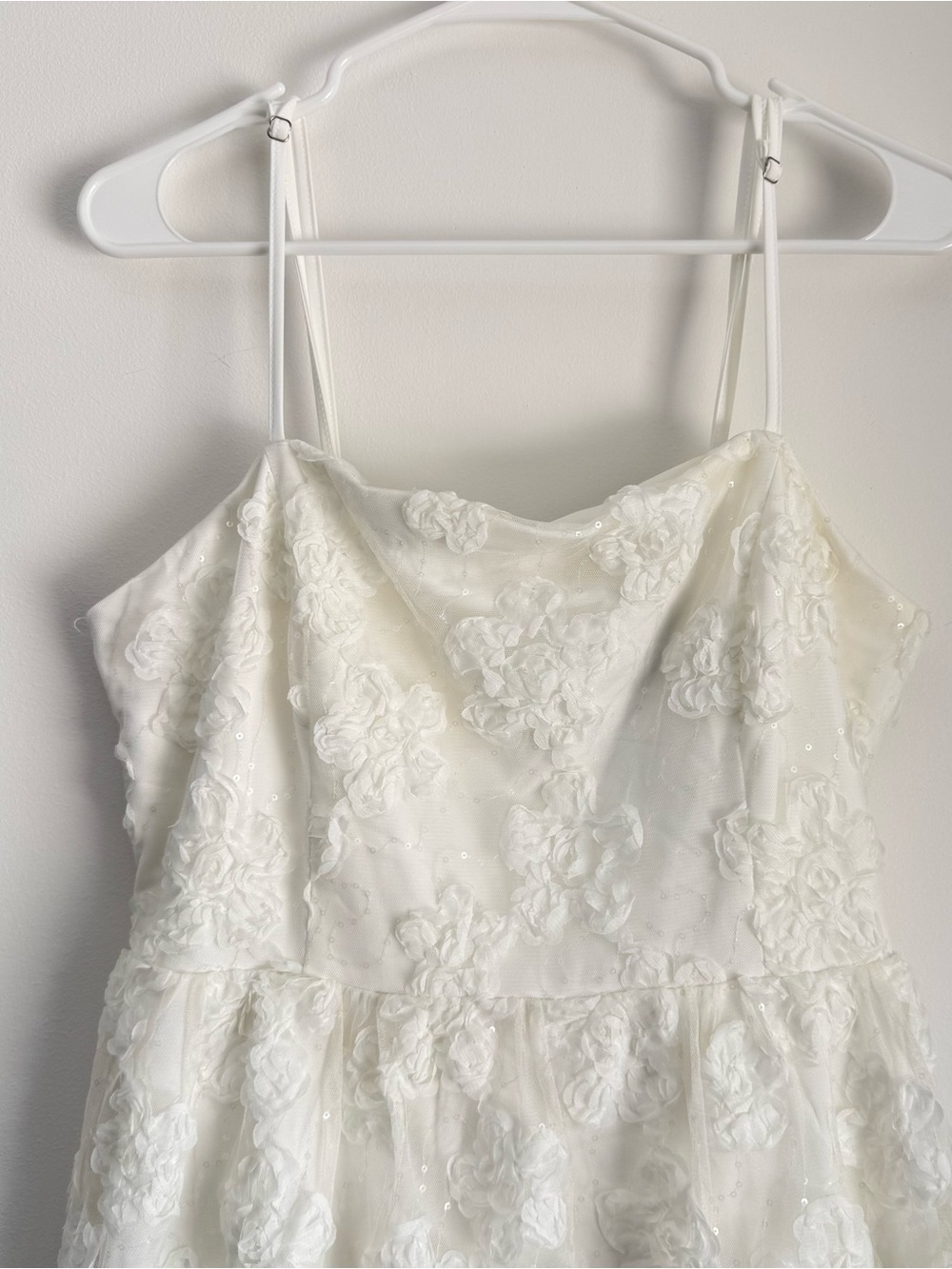 NWT Lulus Delightful Charisma White Embroidered Sequin Mesh Midi Dress Size XL - Picture 6 of 9